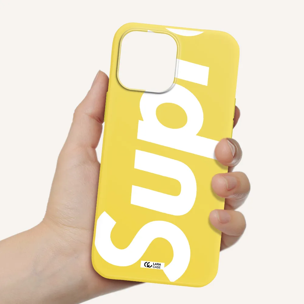 Big Supreme Apple iPhone 13 Pro Max Silicone canary yellow Case