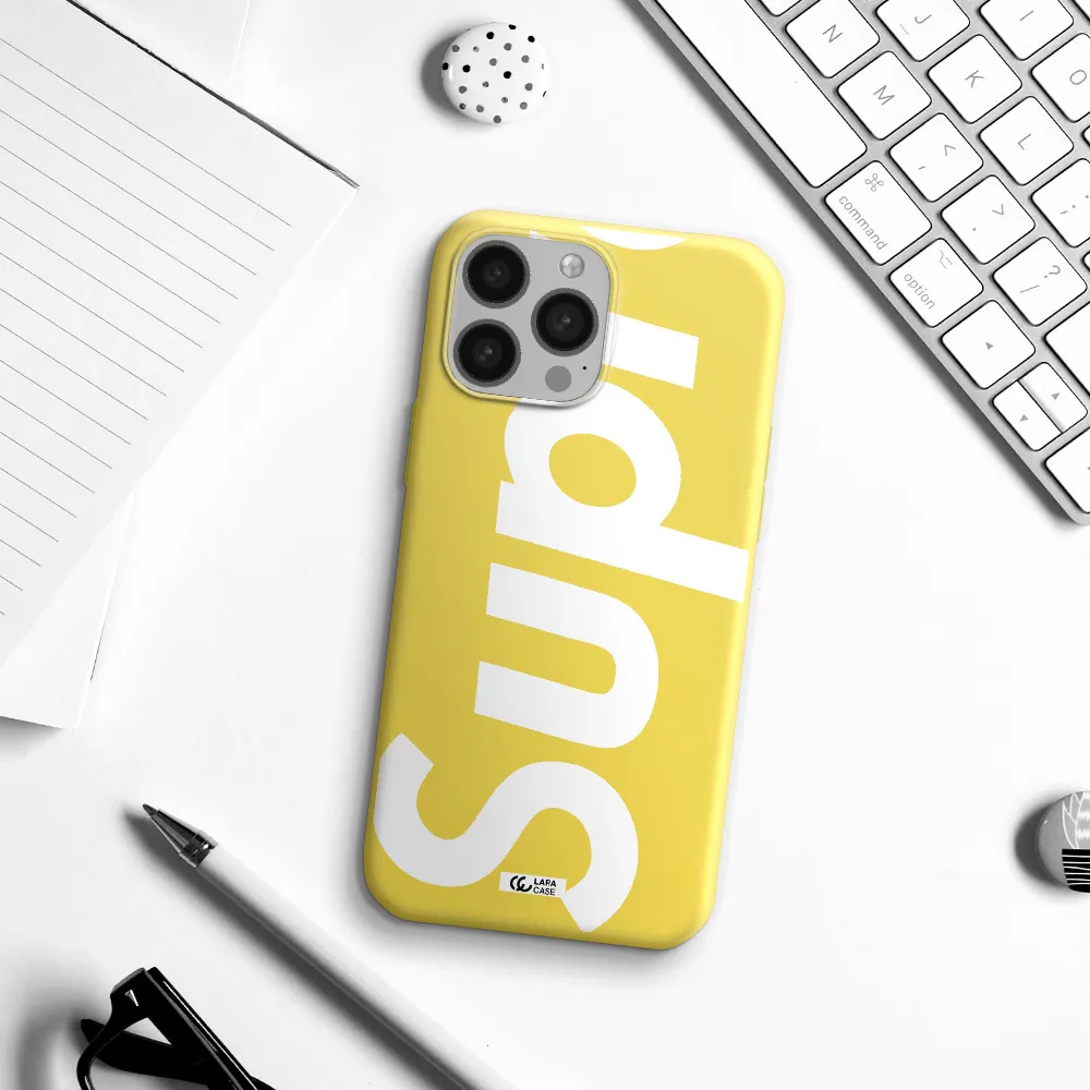 Big Supreme Apple iPhone 13 Pro Max Silicone canary yellow Case