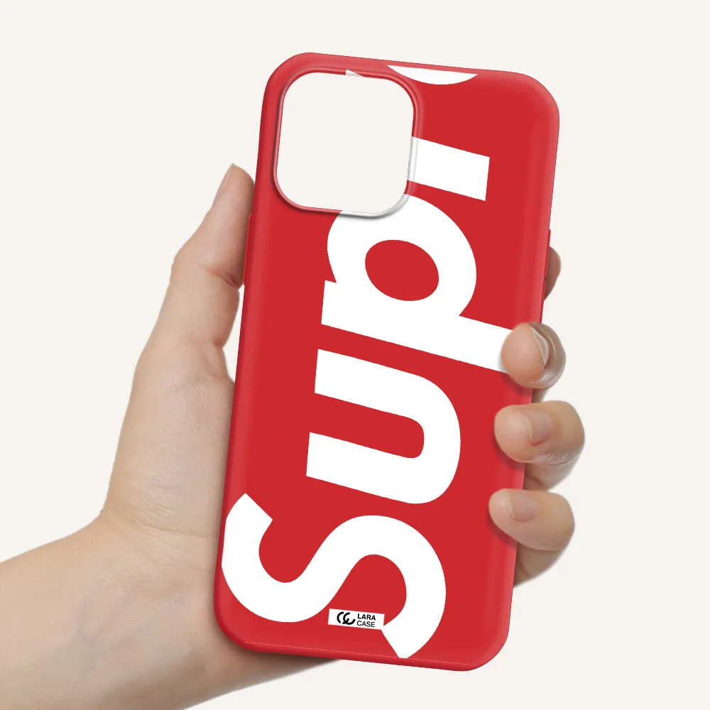 Big Supreme Apple iPhone 13 Pro Silicone Imperial Red Case