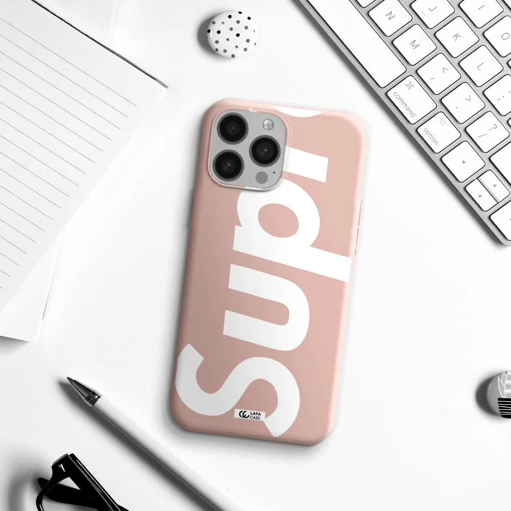 Big Supreme Apple iPhone 13 Pro Silicone pastel pink Case