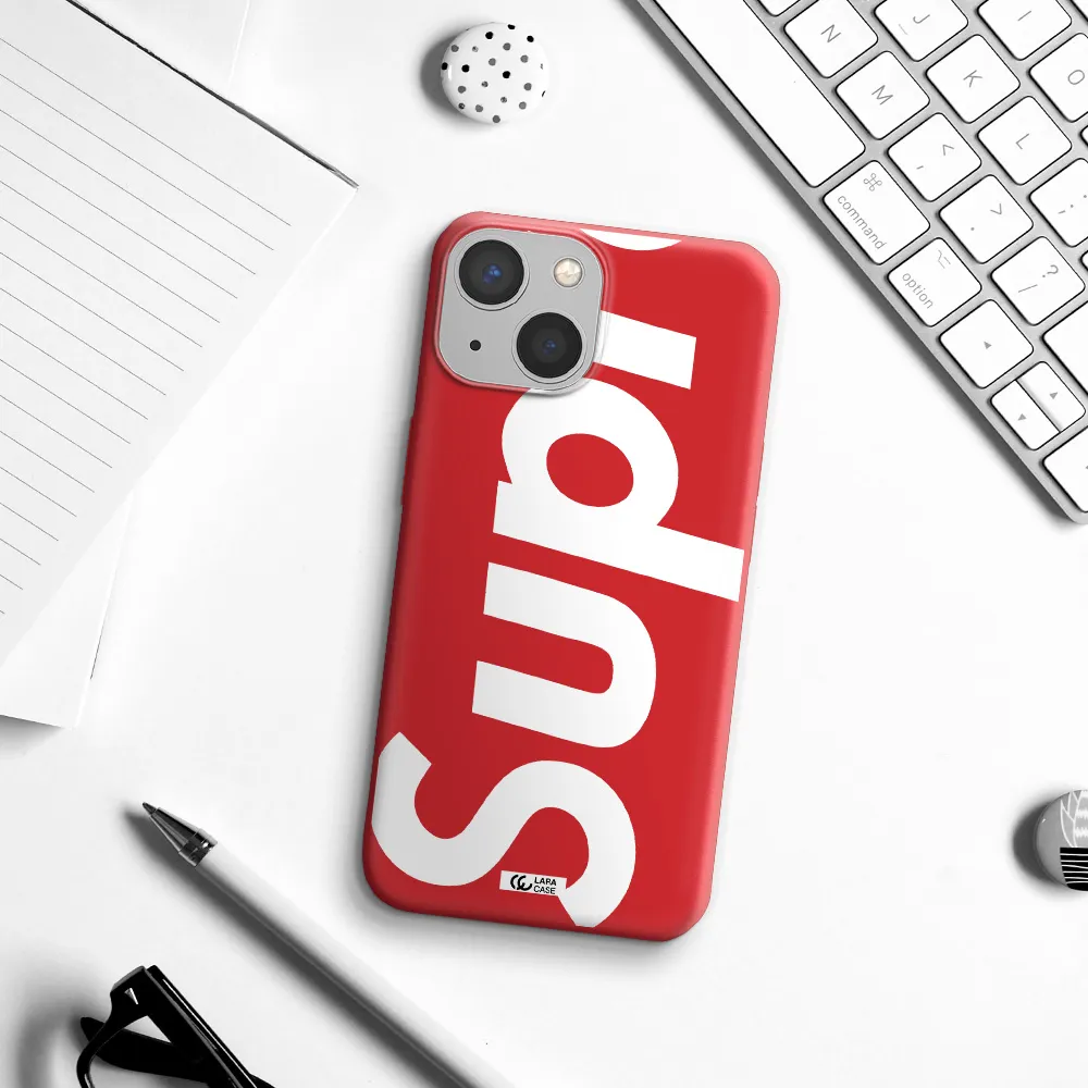 Big Supreme Apple iPhone 13 Silicone Imperial Red Case