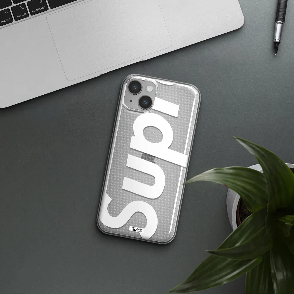 Big Supreme Apple iPhone 14 plus Clear TPU Case