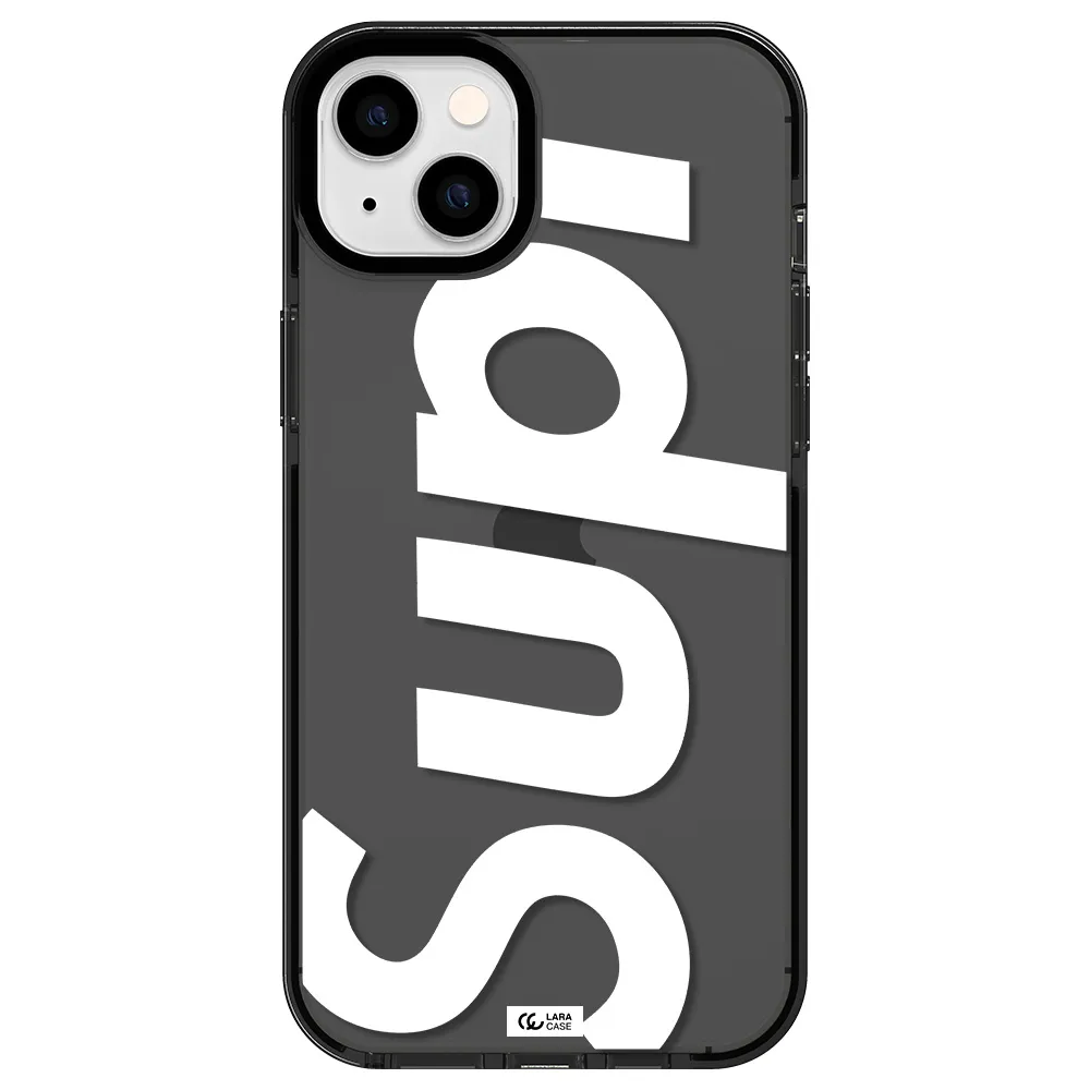 Big Supreme Apple iPhone 14 plus impact Smoke Black Case