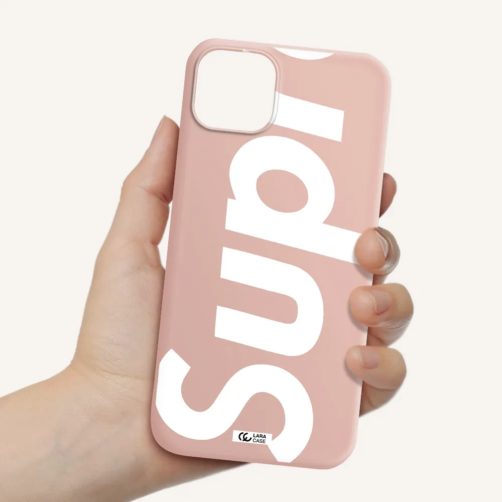 Big Supreme Apple iPhone 14 plus Silicone pastel pink Case
