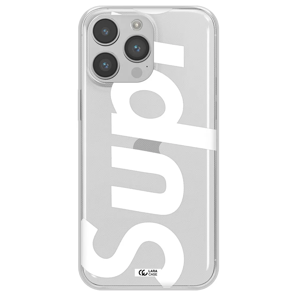 Big Supreme Apple iPhone 14 pro Clear TPU Case