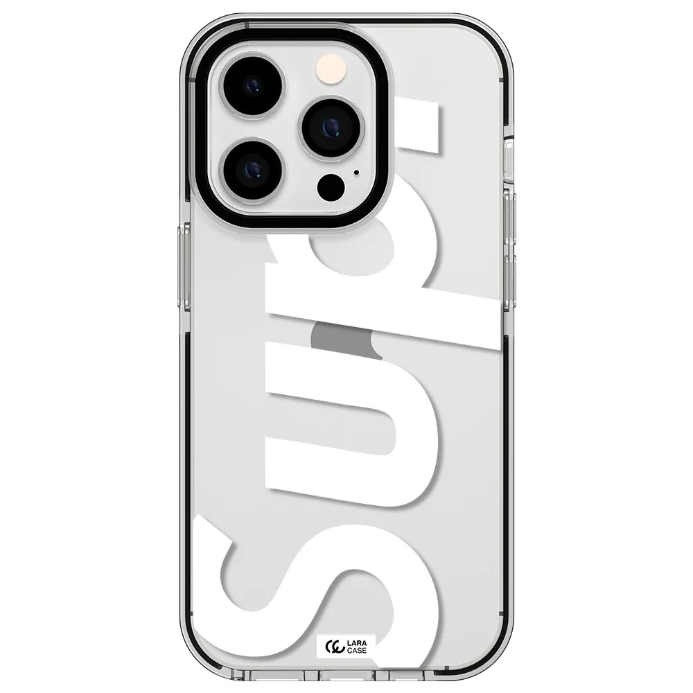 Big Supreme Apple iPhone 14 pro impact black border Case