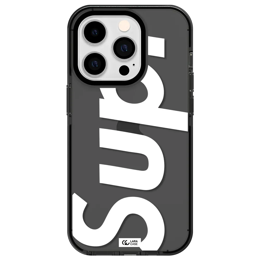 Big Supreme Apple iPhone 14 pro impact Smoke Black Case