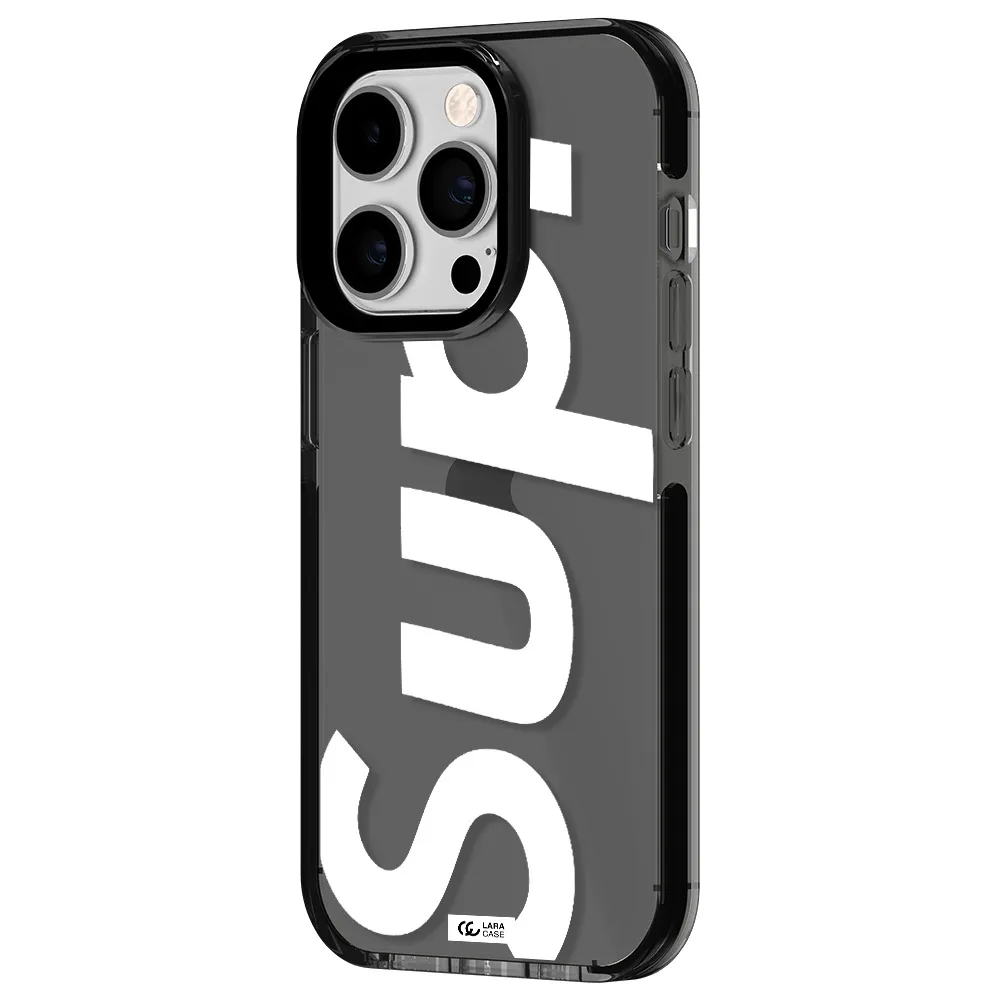 Big Supreme Apple iPhone 14 pro impact Smoke Black Case