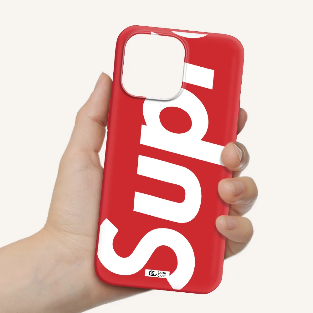 Big Supreme Apple iPhone 14 pro max Silicone Imperial Red Case