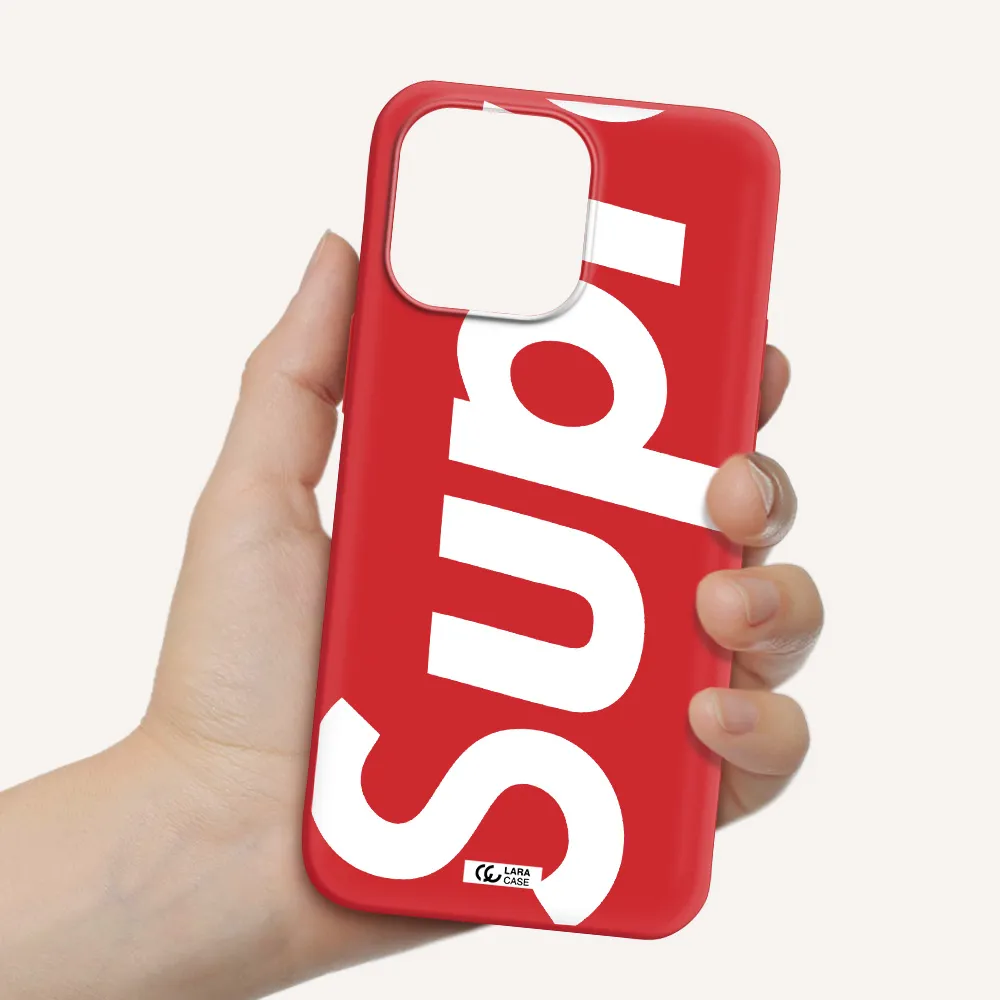 Big Supreme Apple iPhone 14 pro Silicone Imperial Red Case