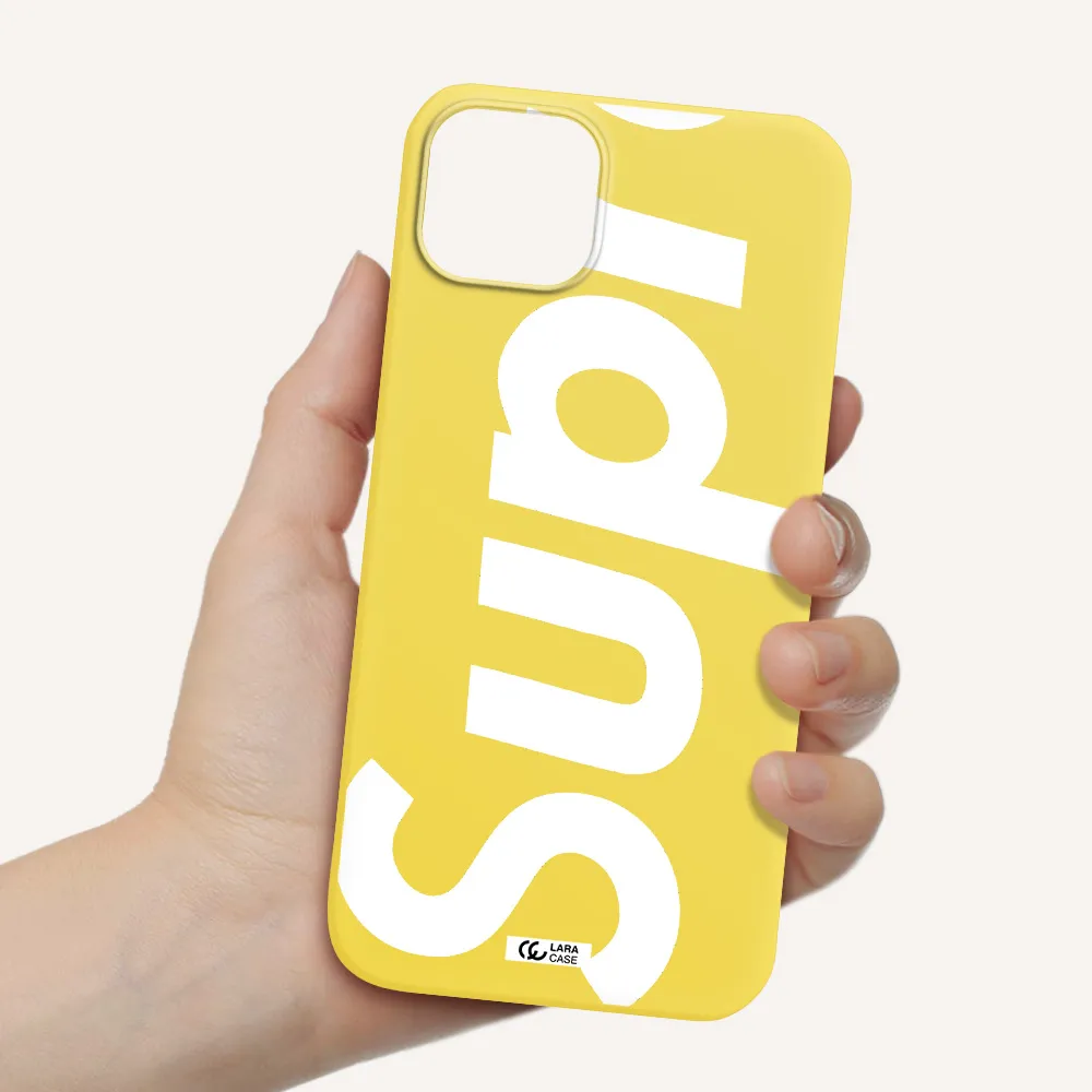Big Supreme Apple iPhone 14 Silicone canary yellow Case