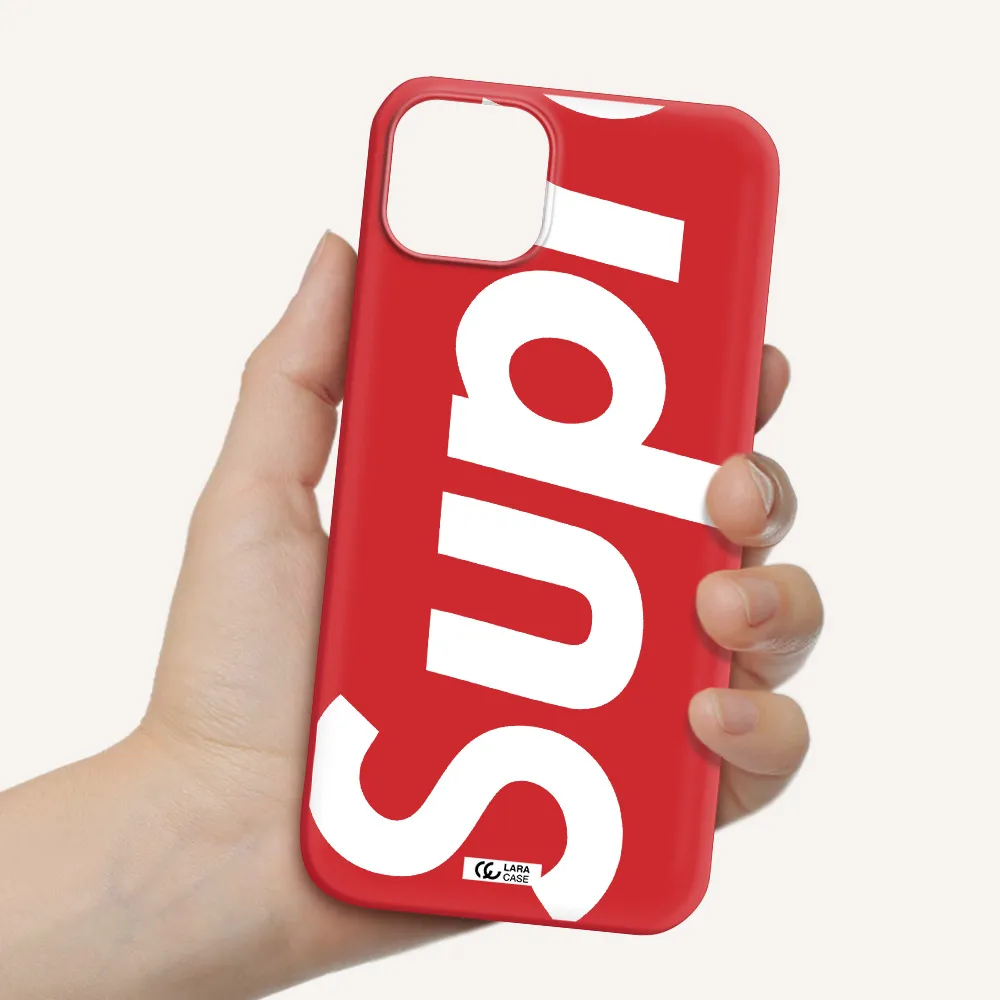 Big Supreme Apple iPhone 14 Silicone Imperial Red Case