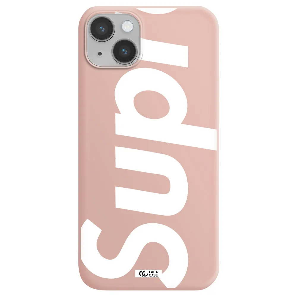 Big Supreme Apple iPhone 14 Silicone pastel pink Case