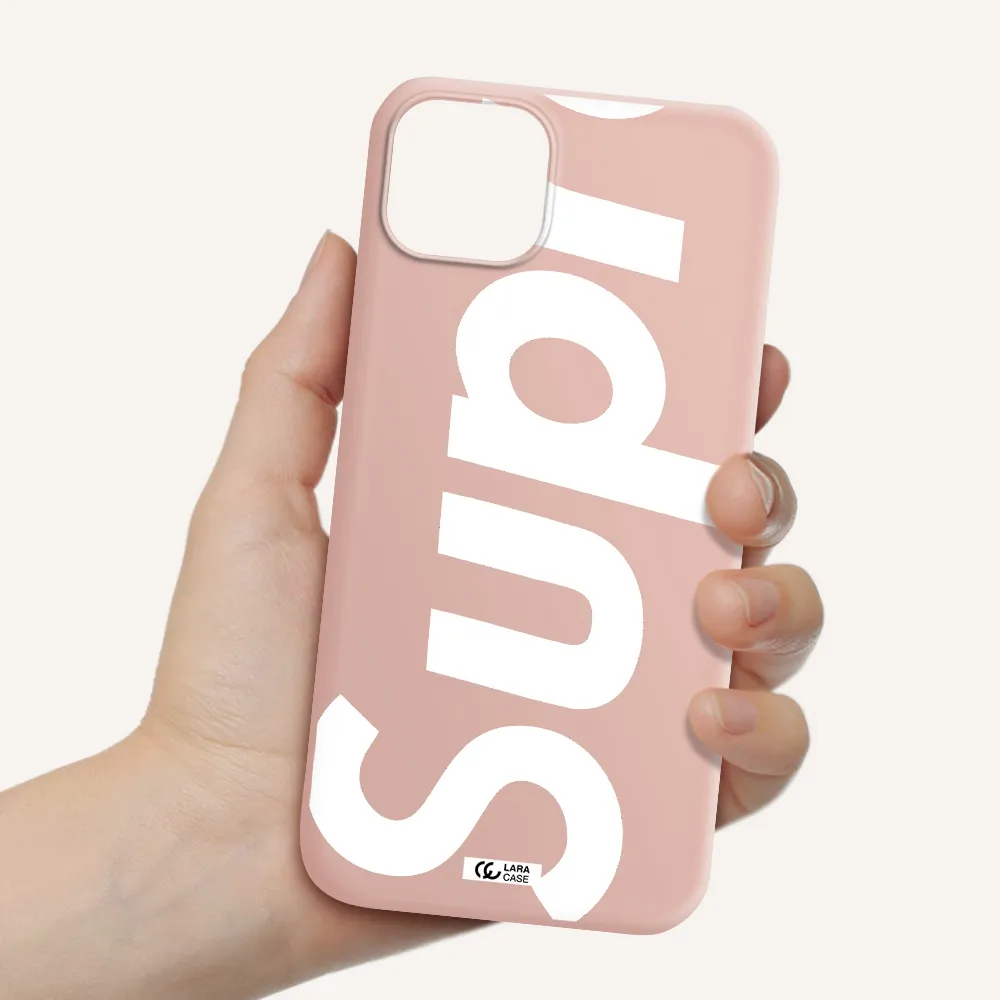 Big Supreme Apple iPhone 14 Silicone pastel pink Case