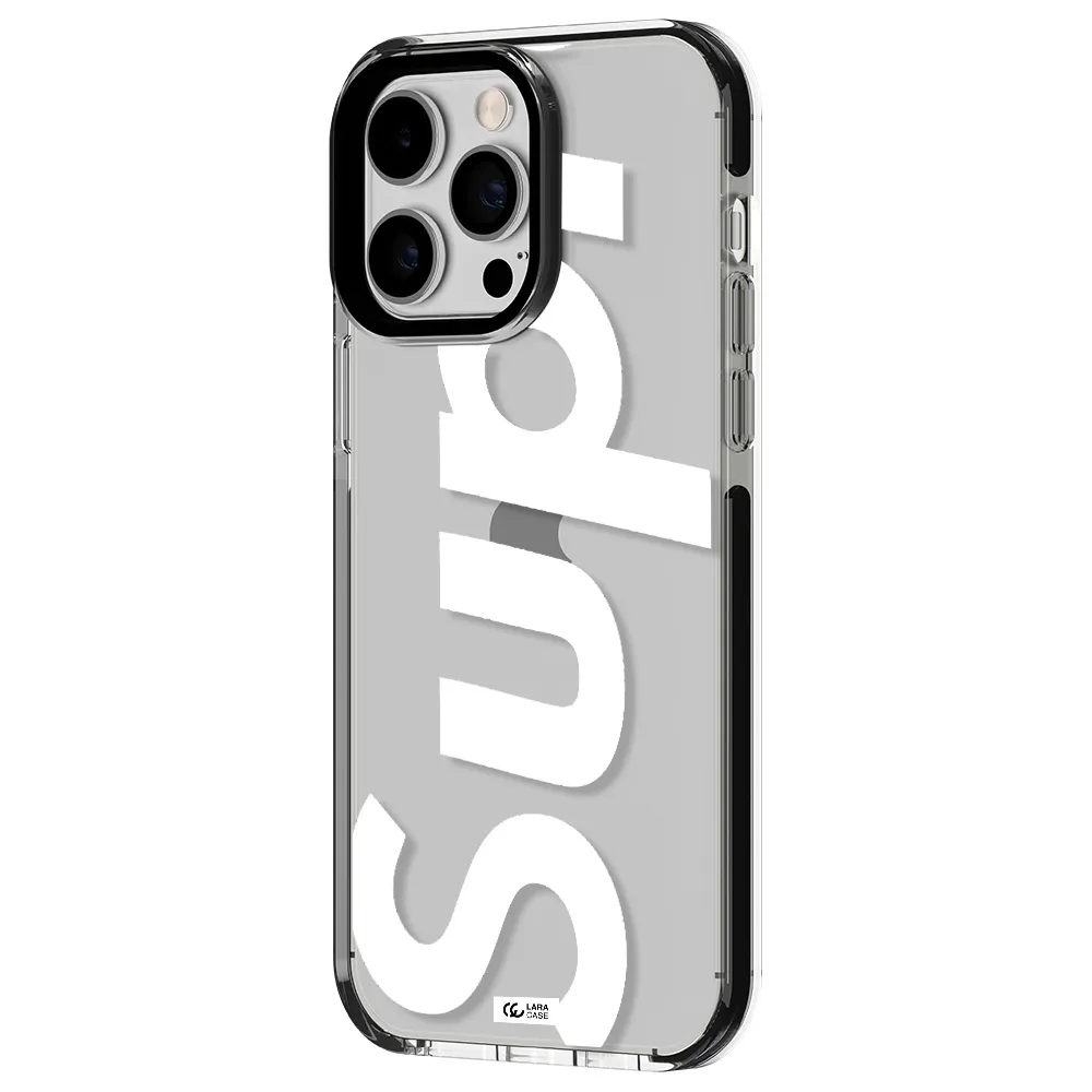 Big Supreme Apple iPhone 15 Pro Max impact black border Case