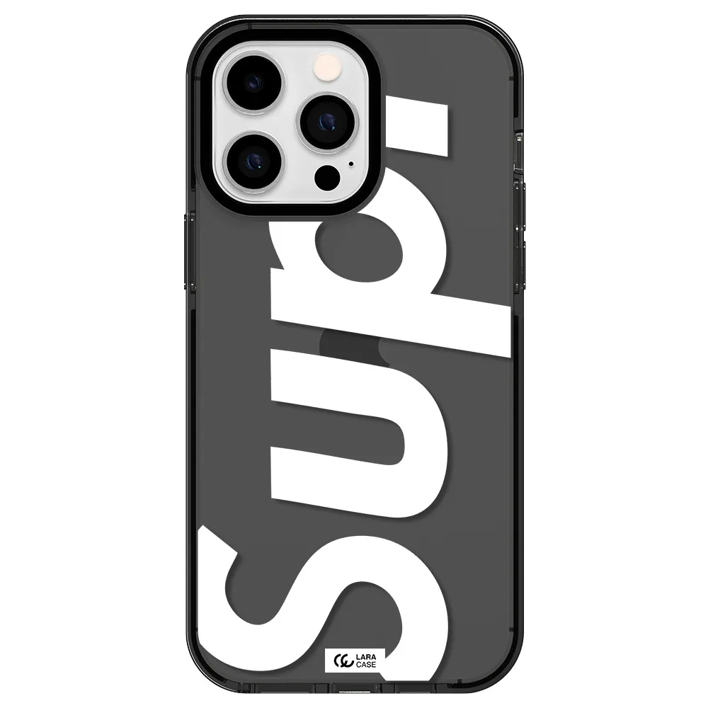 Big Supreme Apple iPhone 15 Pro Max impact Smoke Black Case