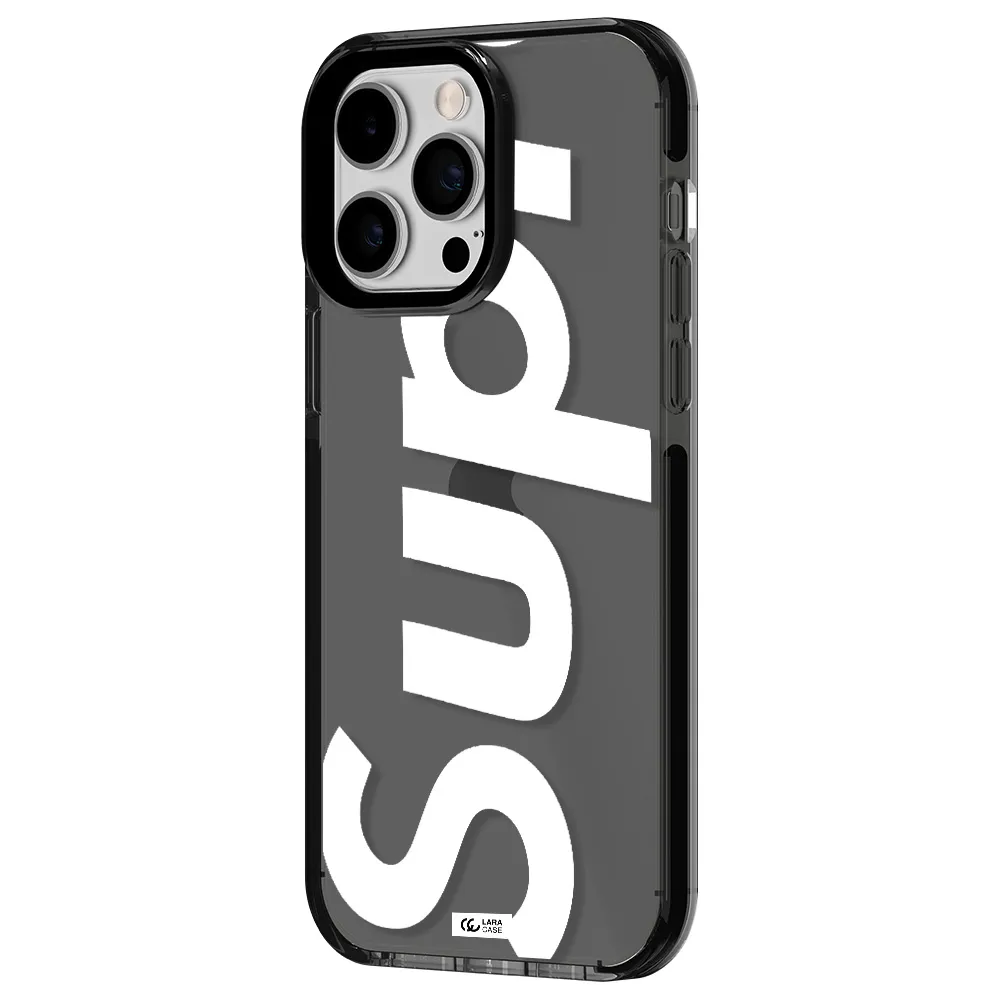 Big Supreme Apple iPhone 15 Pro Max impact Smoke Black Case