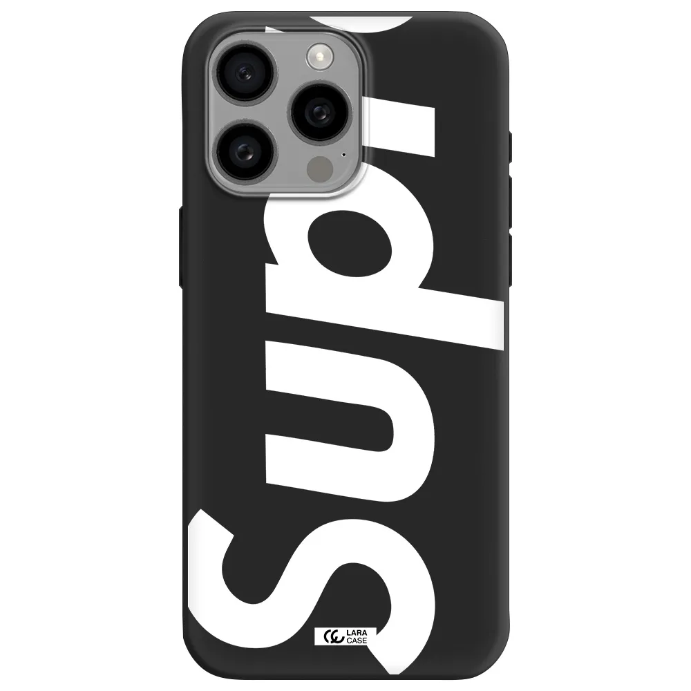 Big Supreme Apple Iphone 15 Pro max Silicone black Case