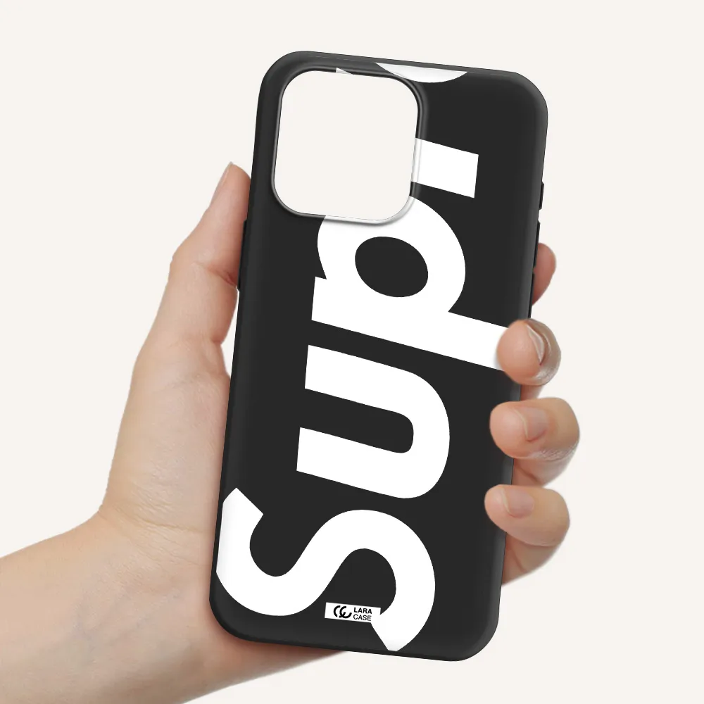 Big Supreme Apple Iphone 15 Pro max Silicone black Case