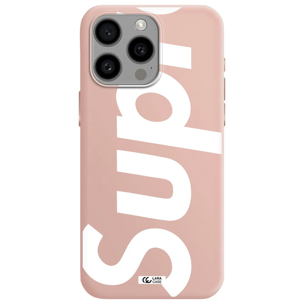 Big Supreme Apple Iphone 15 Pro max Silicone pastel pink Case