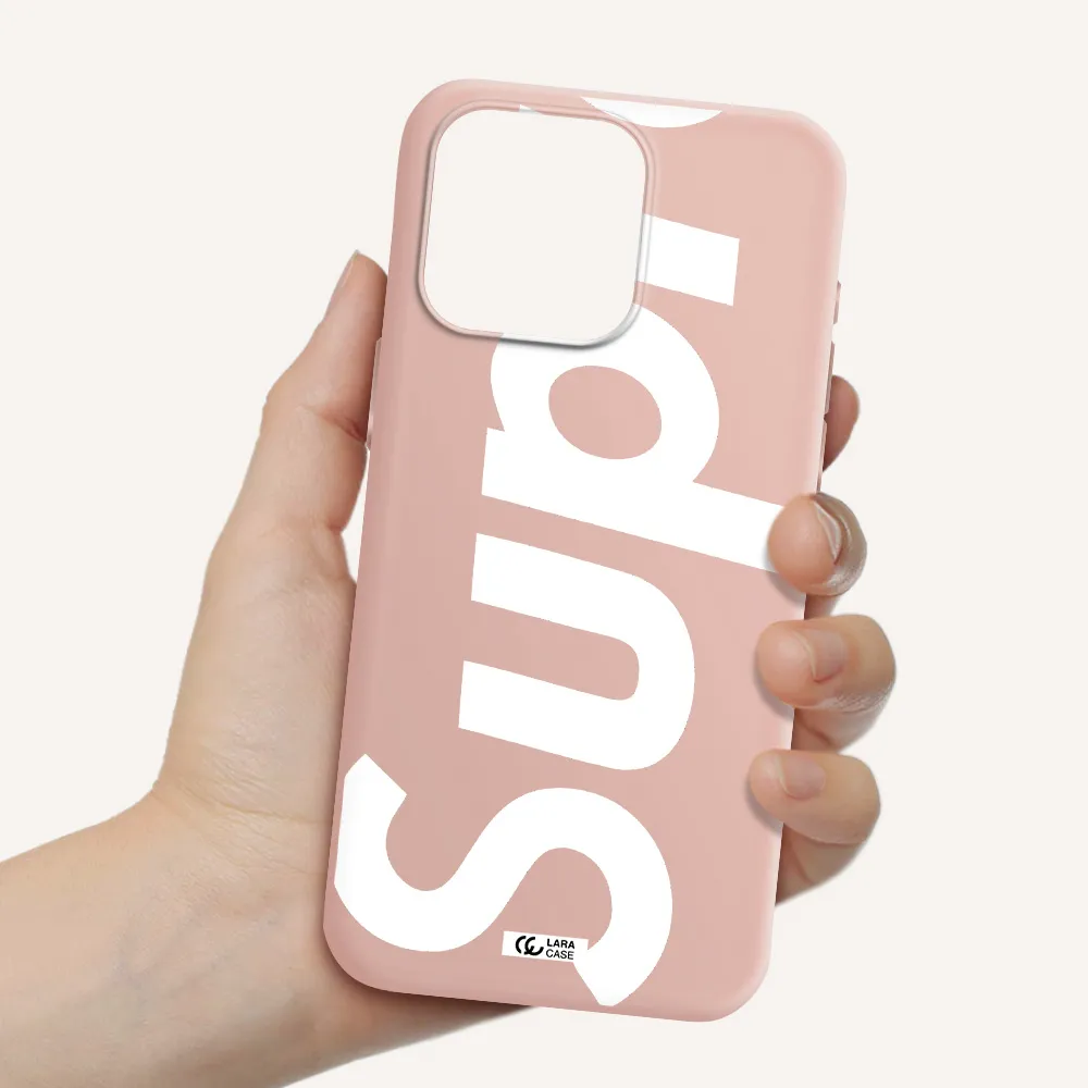 Big Supreme Apple Iphone 15 Pro max Silicone pastel pink Case
