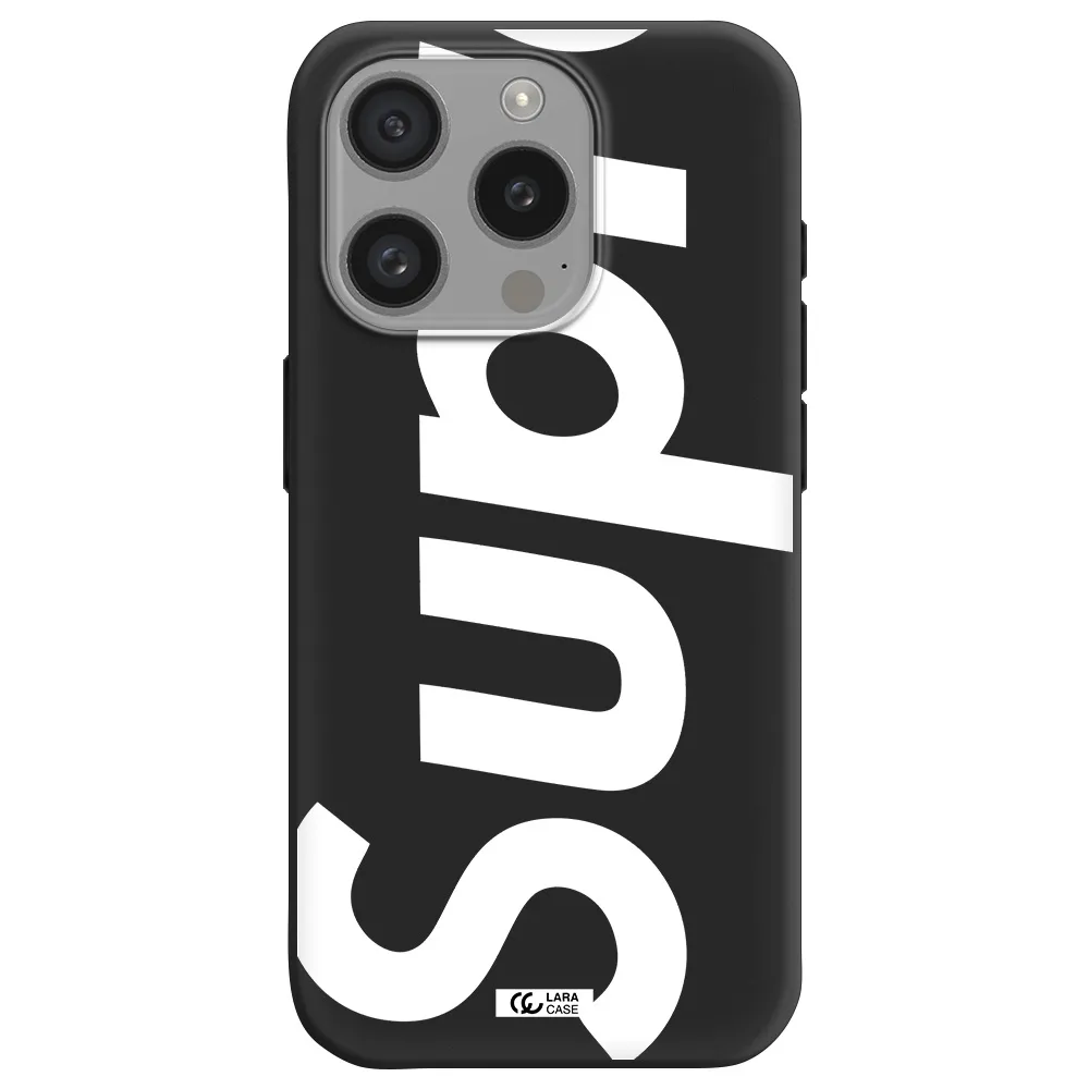 Big Supreme Apple Iphone 15 Pro Silicone Black Case