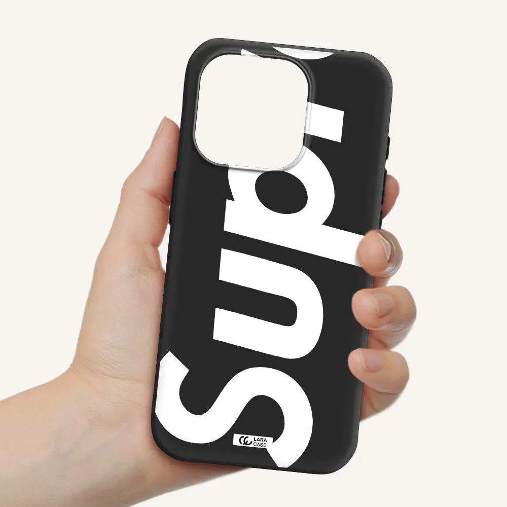 Big Supreme Apple Iphone 15 Pro Silicone Black Case