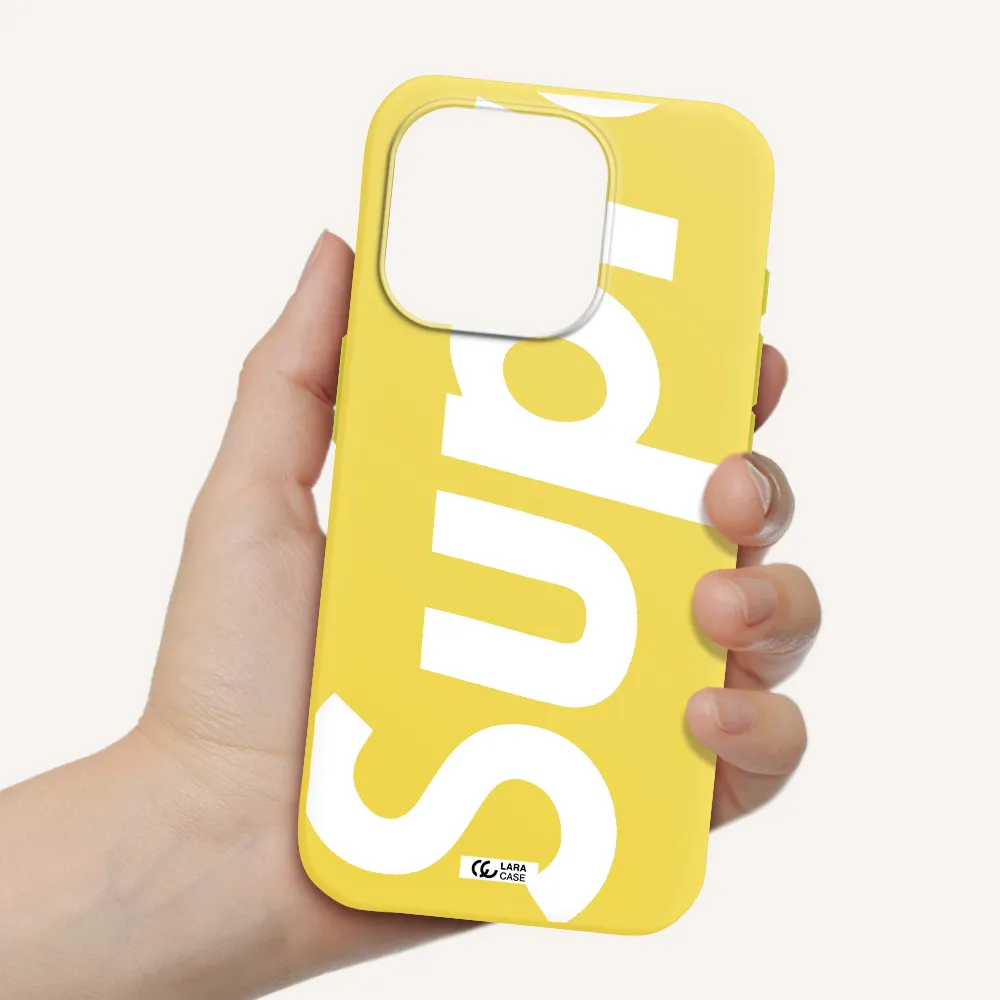 Big Supreme Apple Iphone 15 Pro Silicone Canary Yellow Case