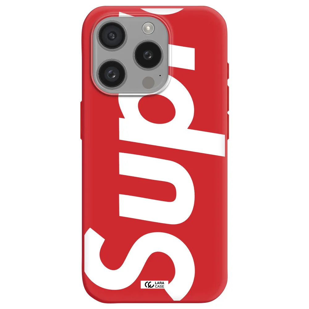 Big Supreme Apple Iphone 15 Pro Silicone Imperial Red Case