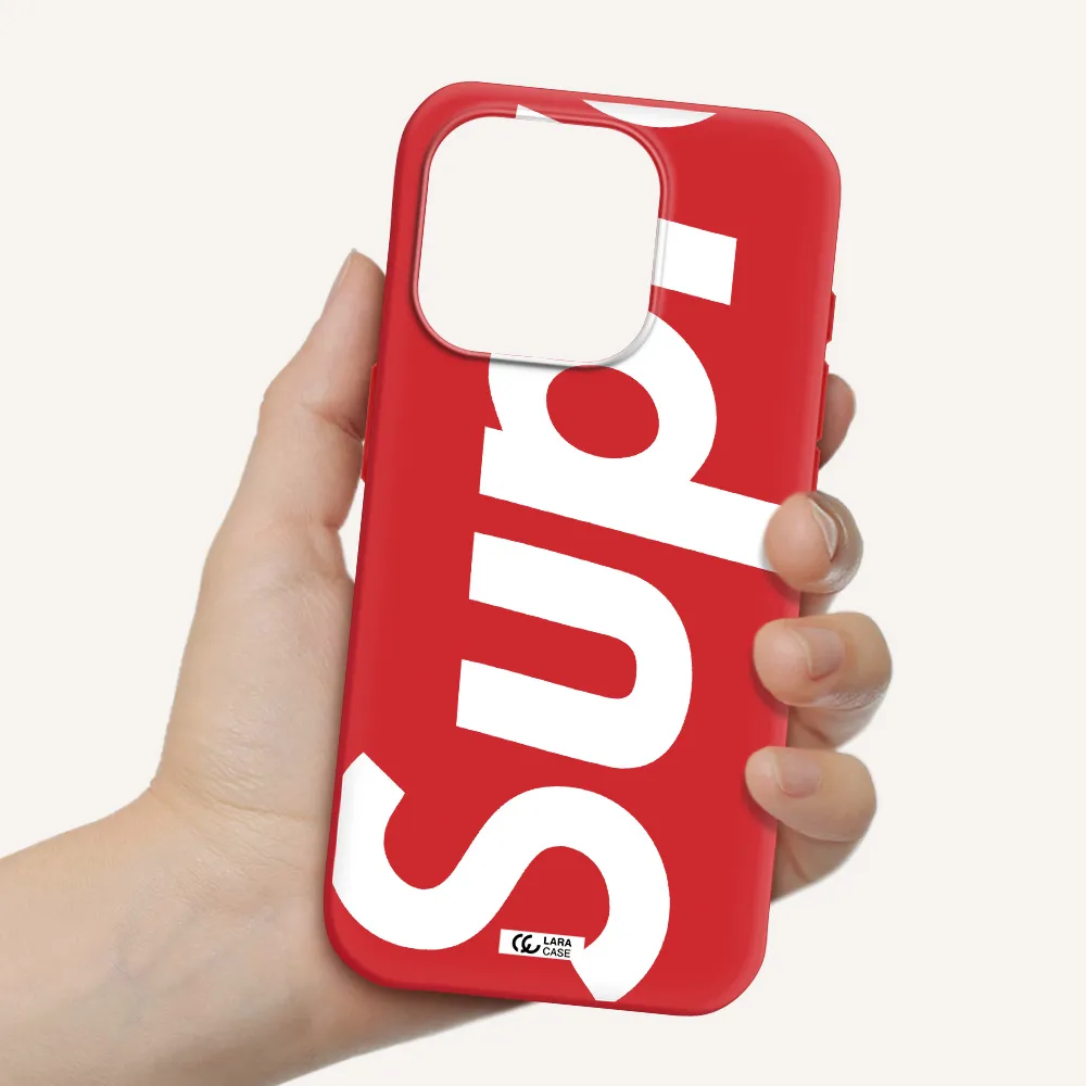 Big Supreme Apple Iphone 15 Pro Silicone Imperial Red Case