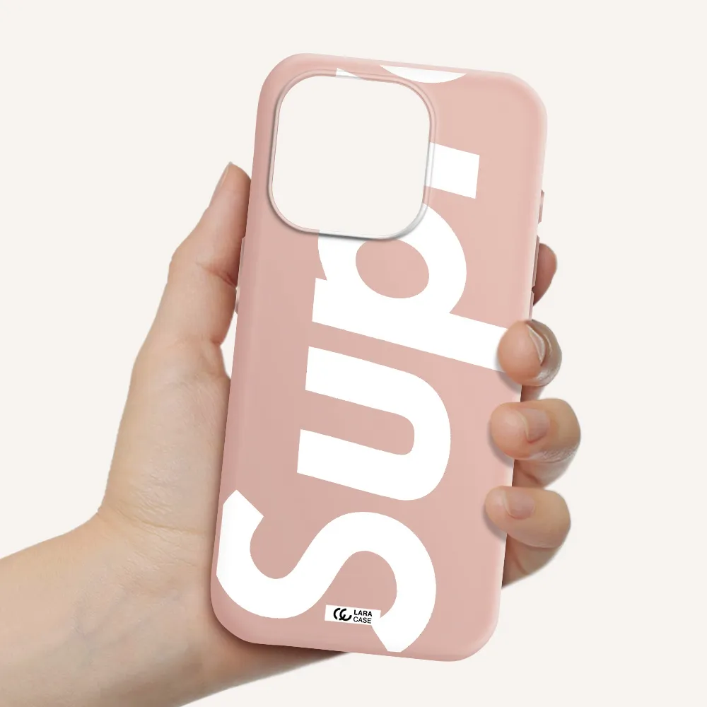 Big Supreme Apple Iphone 15 Pro Silicone Pastel Pink Case
