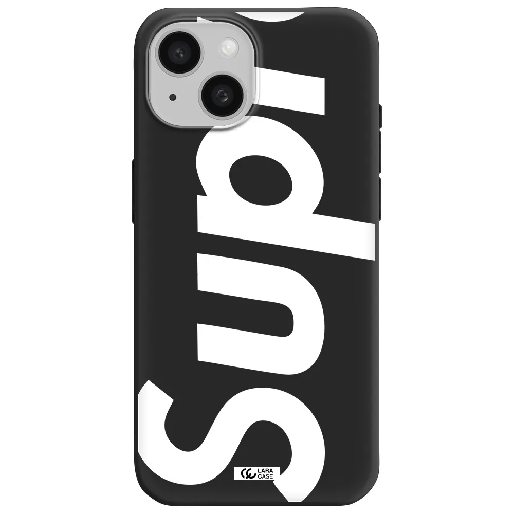 Big Supreme Apple iPhone 15 Silicone black Case