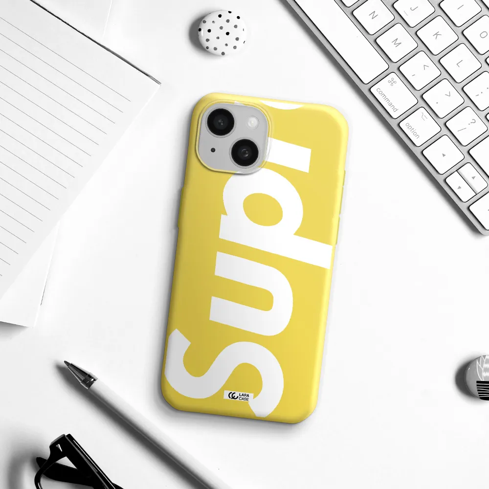 Big Supreme Apple iPhone 15 Silicone canary yellow Case