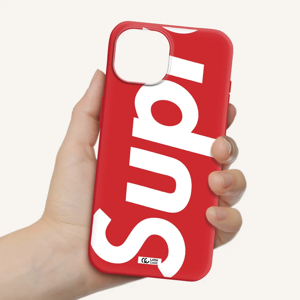 Big Supreme Apple Iphone 15 Silicone Imperial Red Case