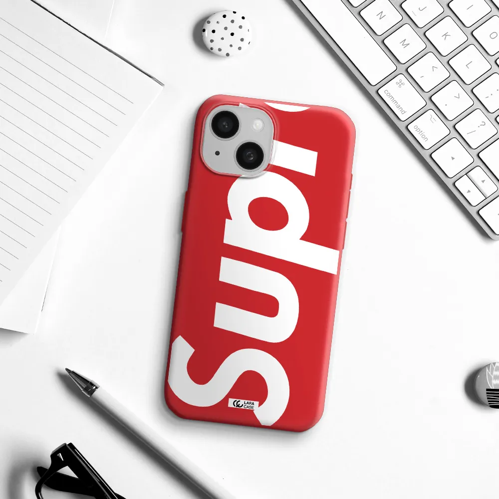 Big Supreme Apple Iphone 15 Silicone Imperial Red Case