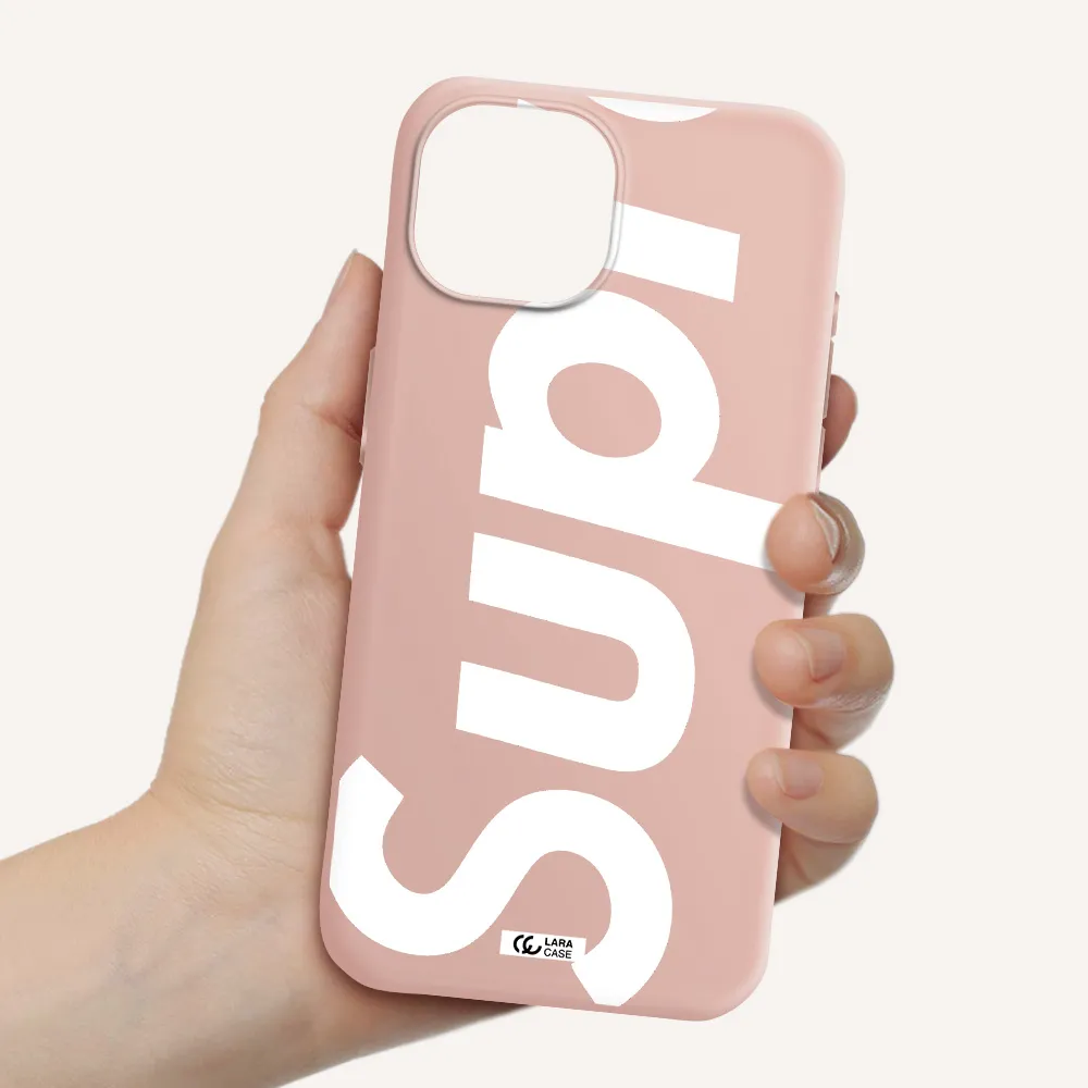 Big Supreme Apple Iphone 15 Silicone Pastel Pink Case