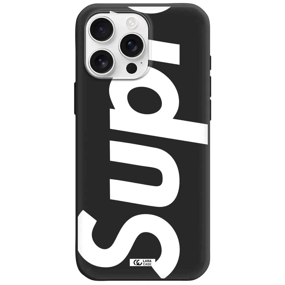 Big Supreme Apple Iphone 16 Pro Max Silicone Black Case