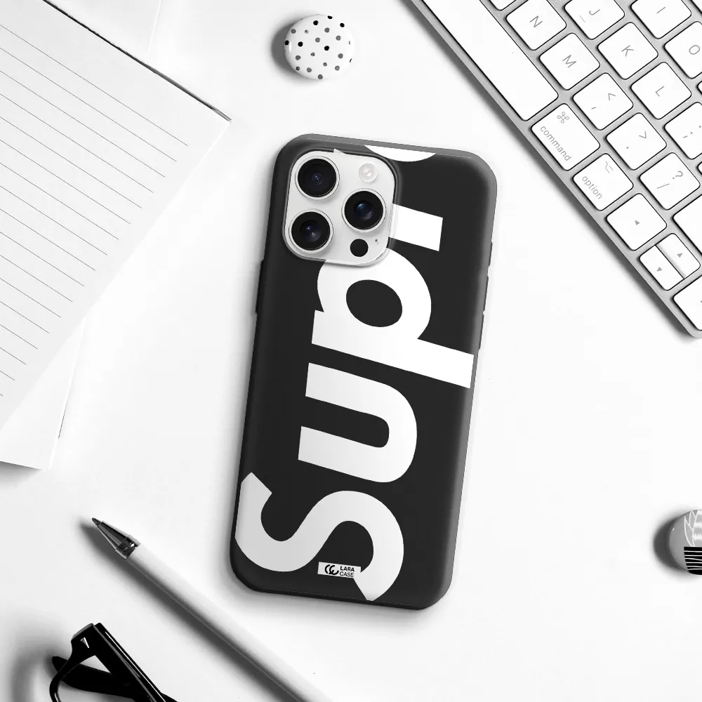 Big Supreme Apple Iphone 16 Pro Max Silicone Black Case
