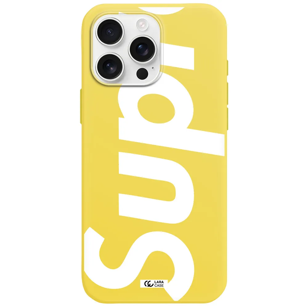 Big Supreme Apple Iphone 16 Pro Max Silicone Canary Yellow Case
