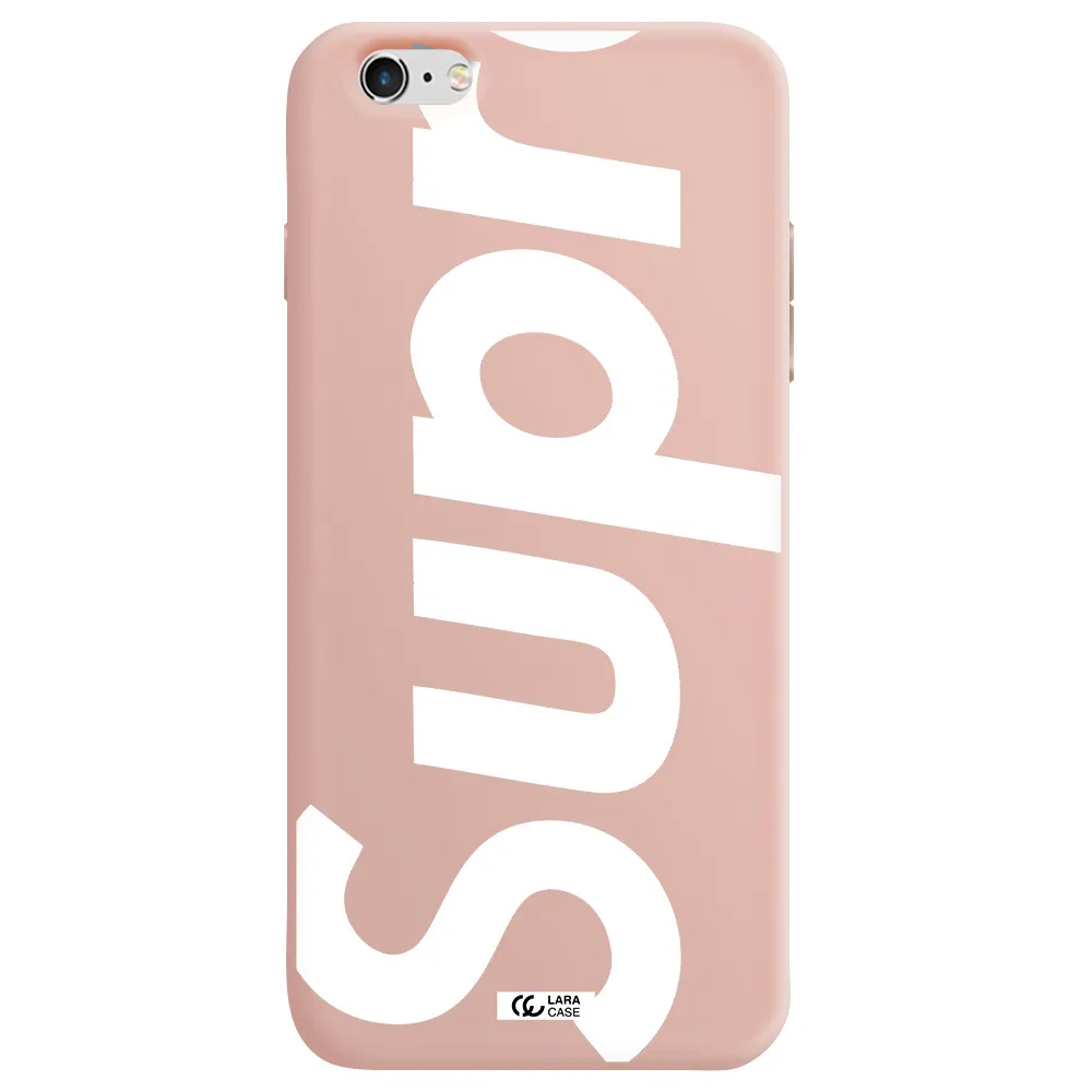 Big Supreme Apple iPhone 6 s plus Silicone pastel pink Case