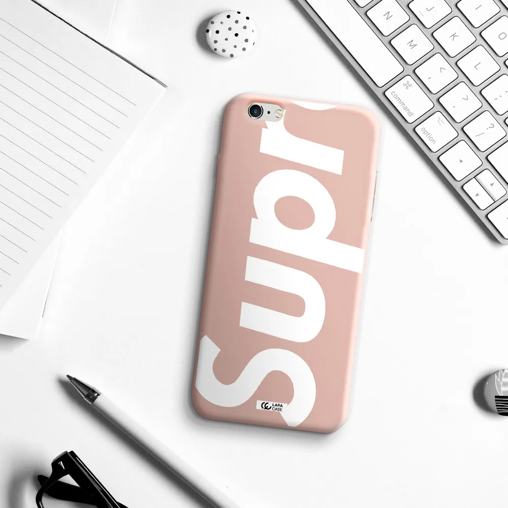 Big Supreme Apple iPhone 6S Silicone pastel pink Case