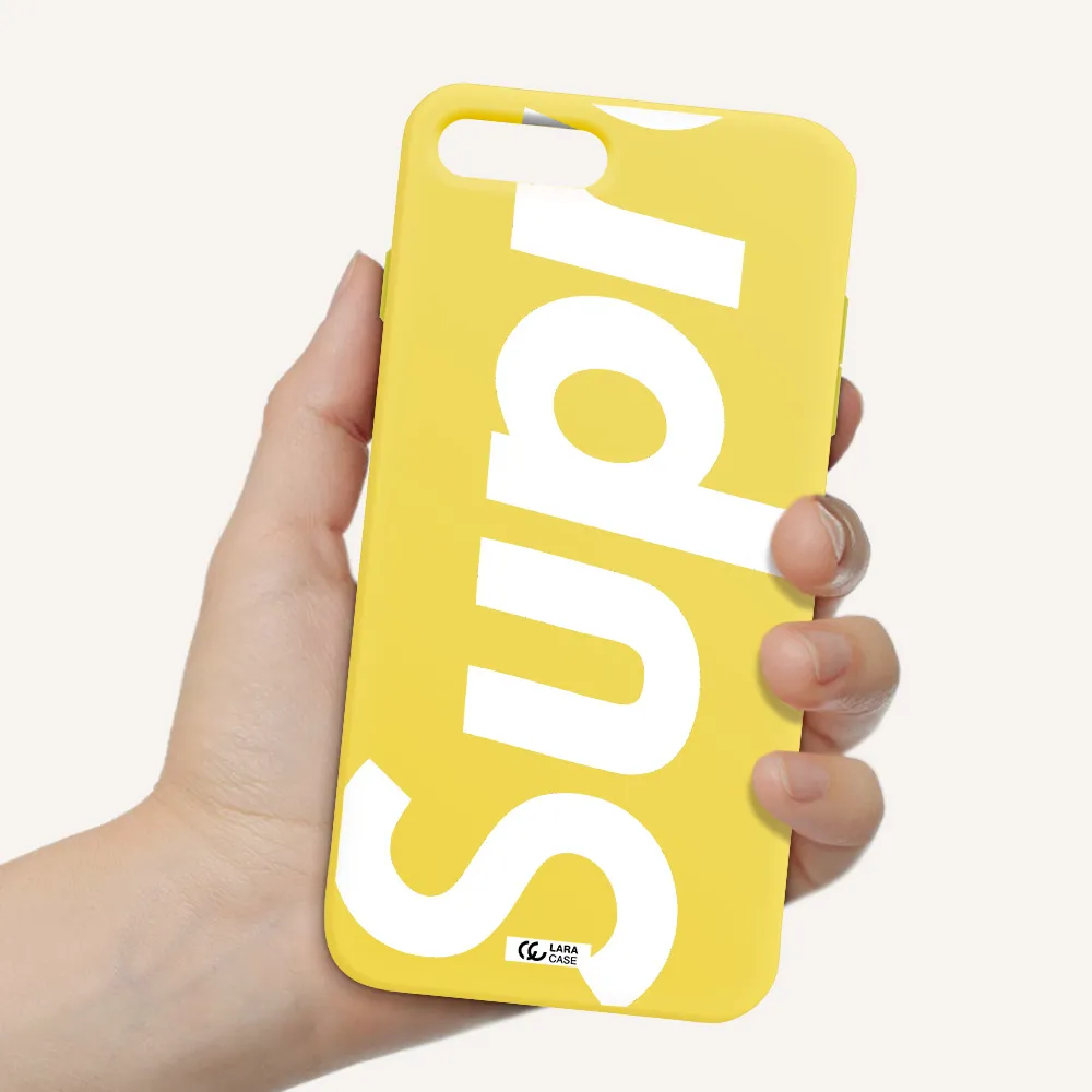 Big Supreme Apple iPhone 7 plus Silicone canary yellow Case