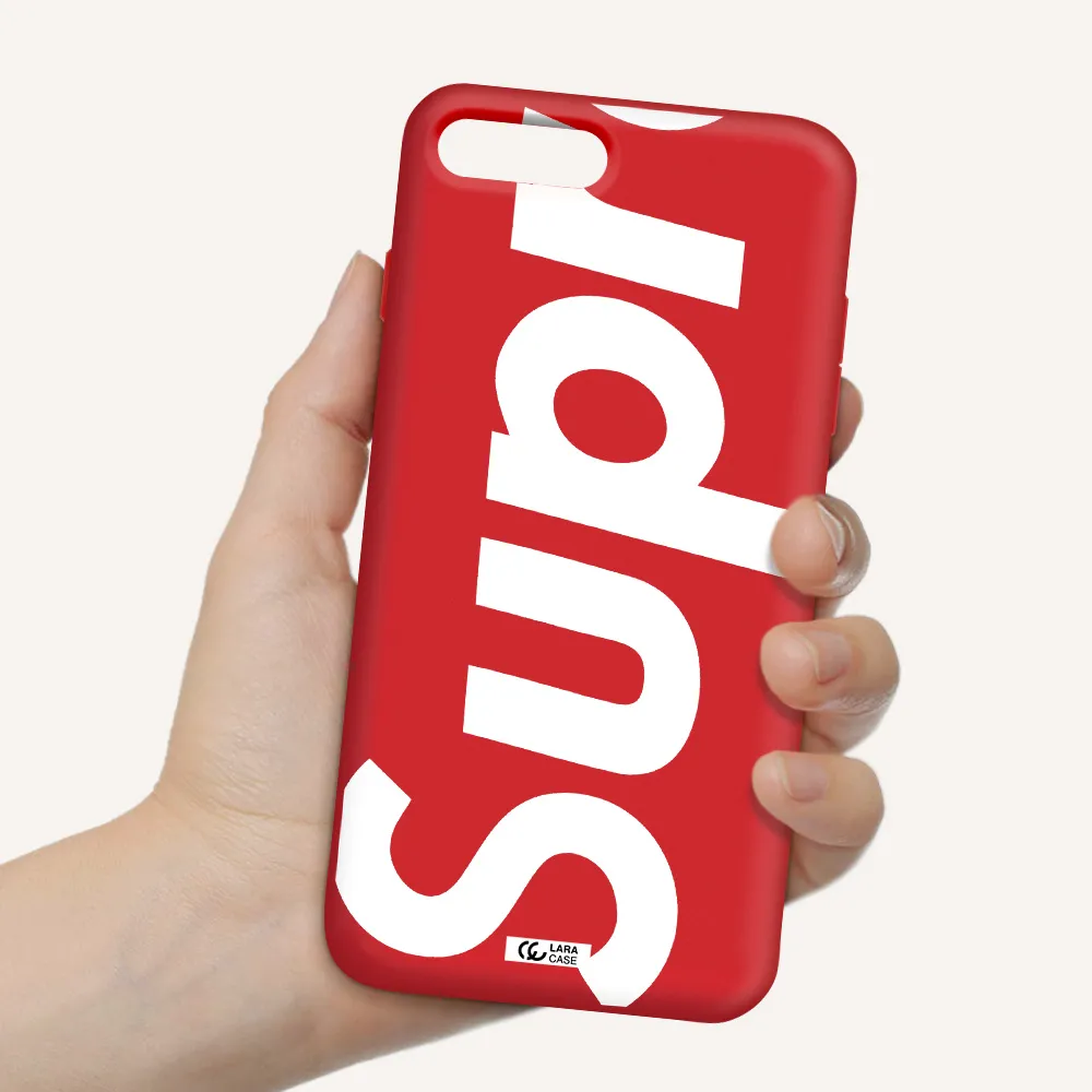 Big Supreme Apple iPhone 7 plus Silicone Imperial Red Case