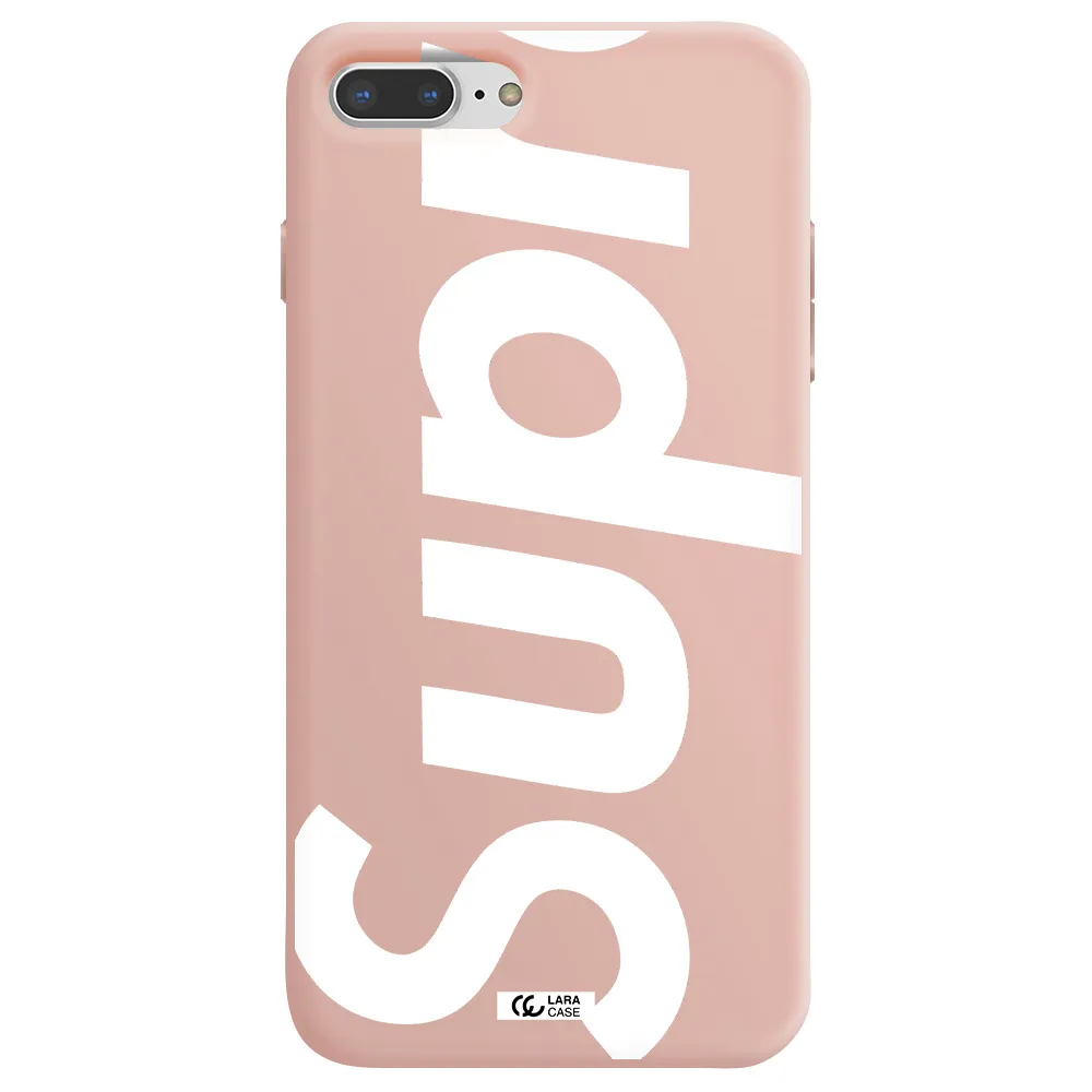 Big Supreme Apple iPhone 7 plus Silicone pastel pink Case