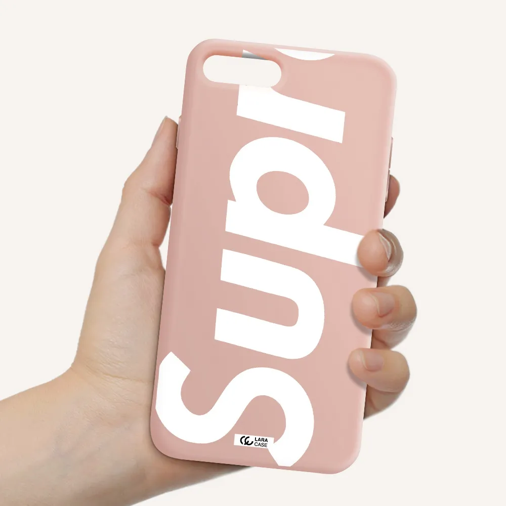 Big Supreme Apple iPhone 7 plus Silicone pastel pink Case