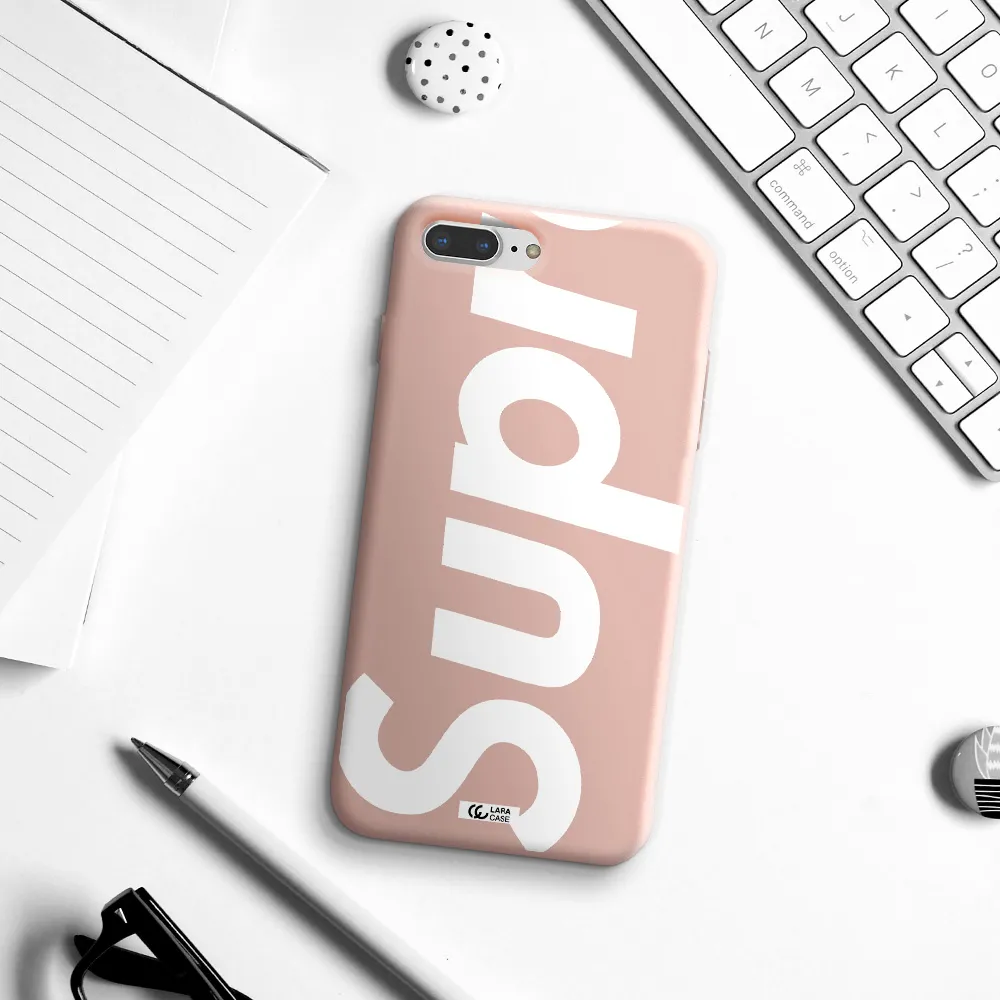 Big Supreme Apple iPhone 7 plus Silicone pastel pink Case