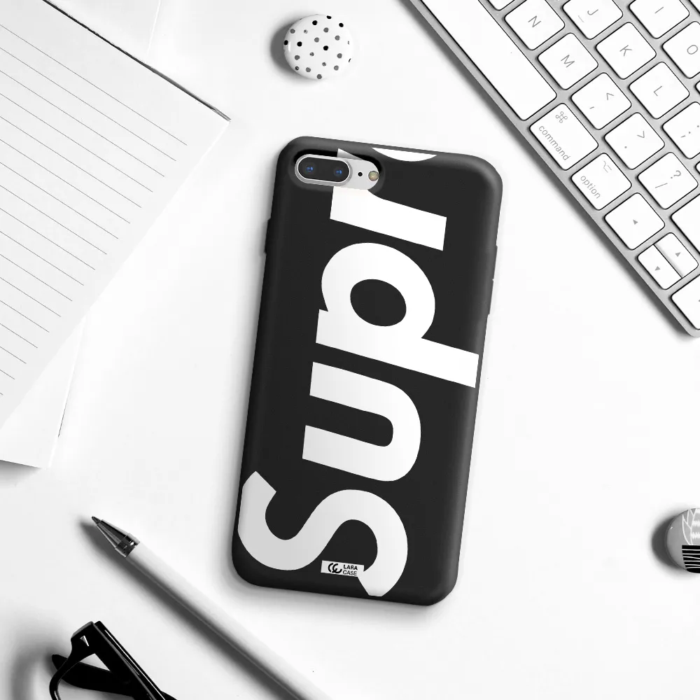 Big Supreme Apple iPhone 8 plus Silicone black Case