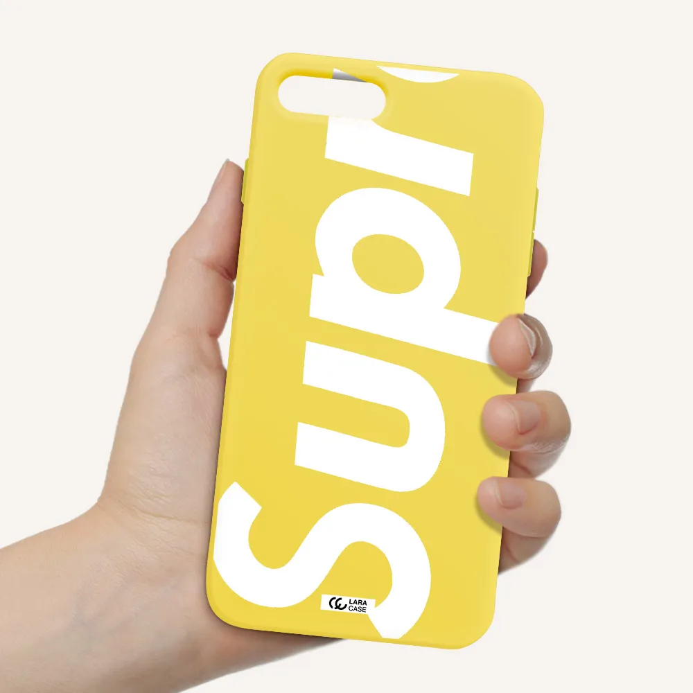 Big Supreme Apple iPhone 8 plus Silicone canary yellow Case