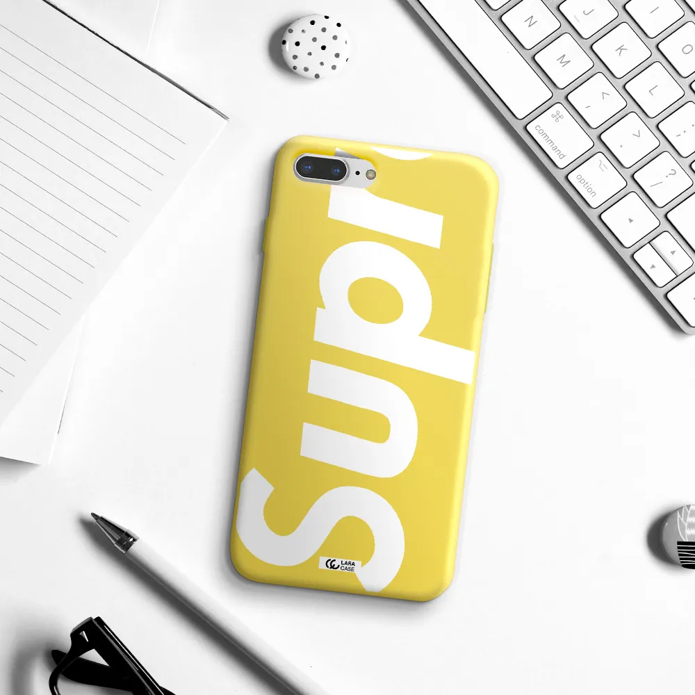Big Supreme Apple iPhone 8 plus Silicone canary yellow Case