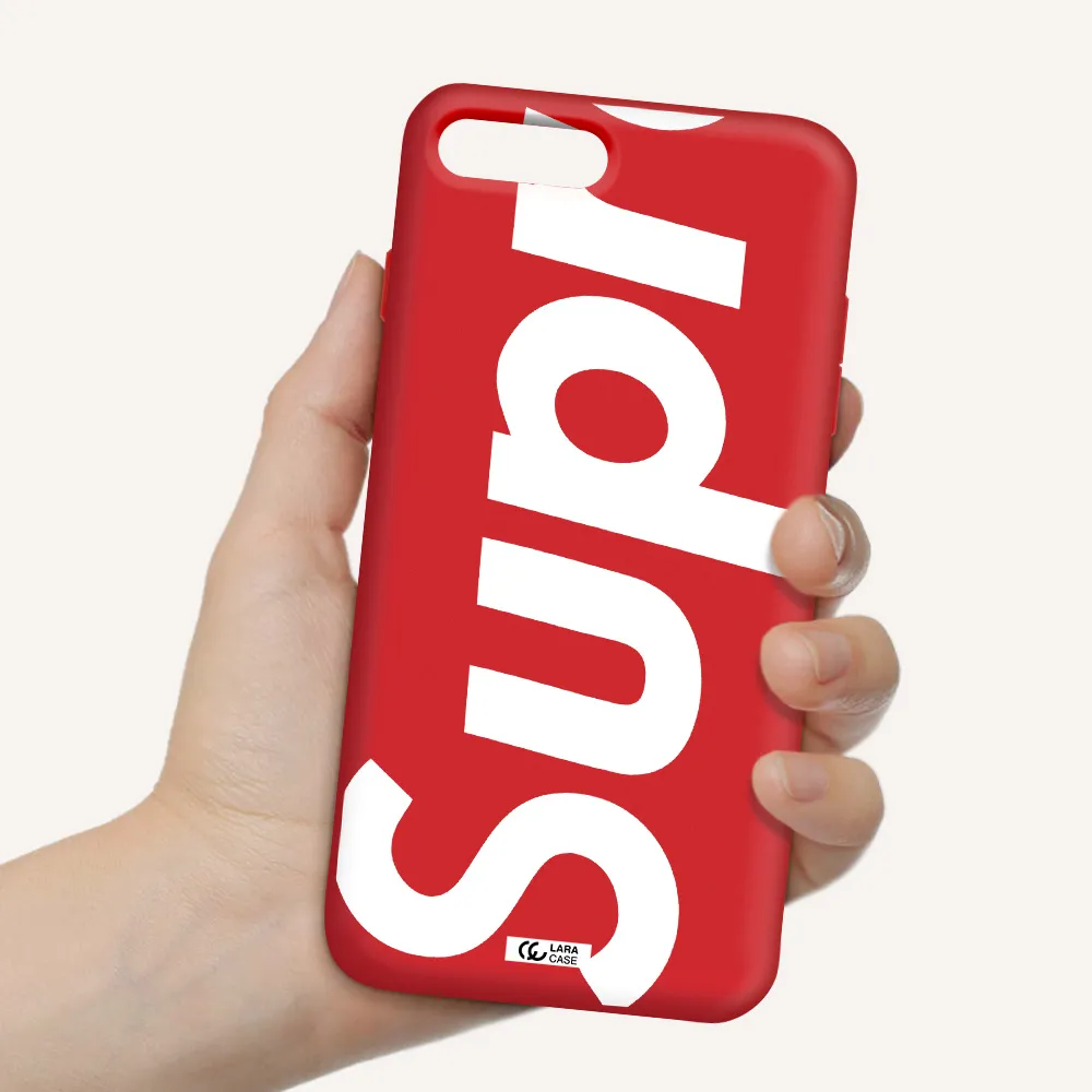 Big Supreme Apple iPhone 8 plus Silicone Imperial Red Case